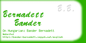 bernadett bander business card